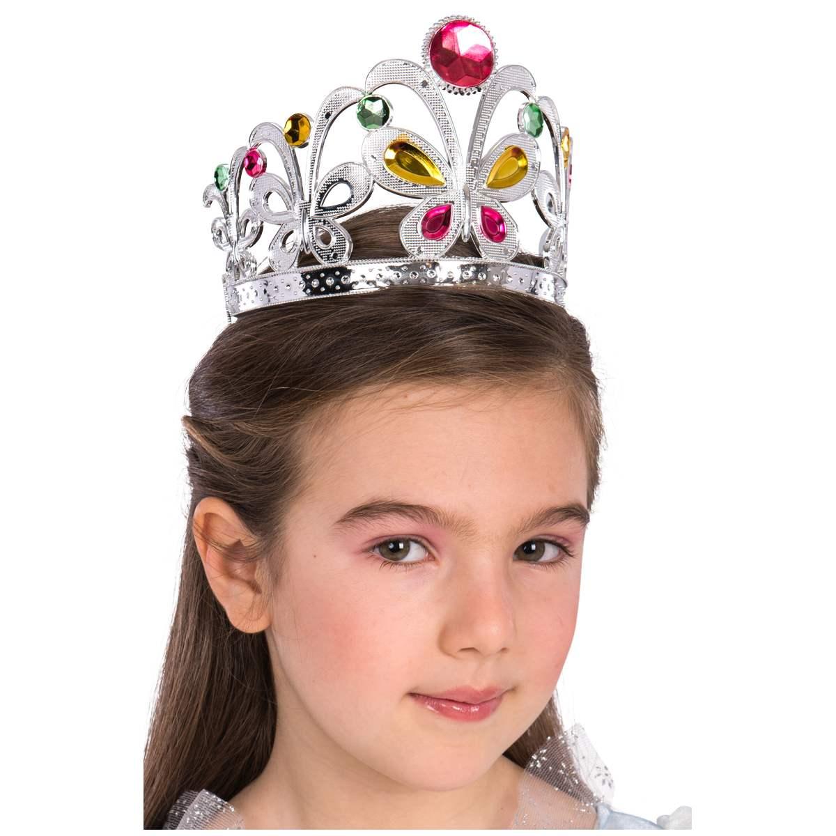 Corona argento farfalla pietre