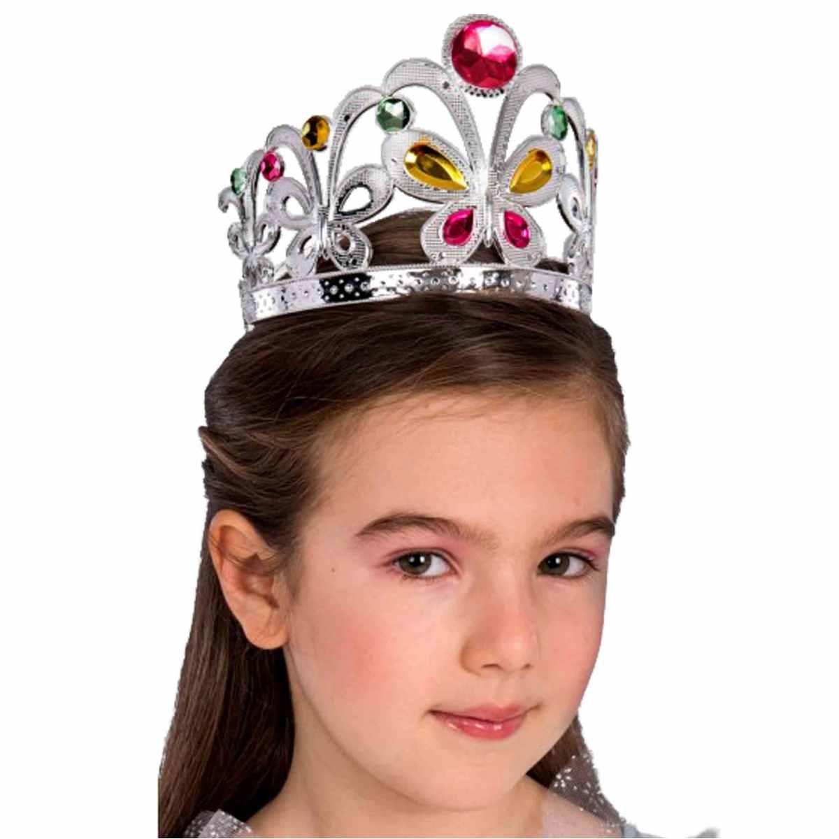 Corona argento farfalla pietre