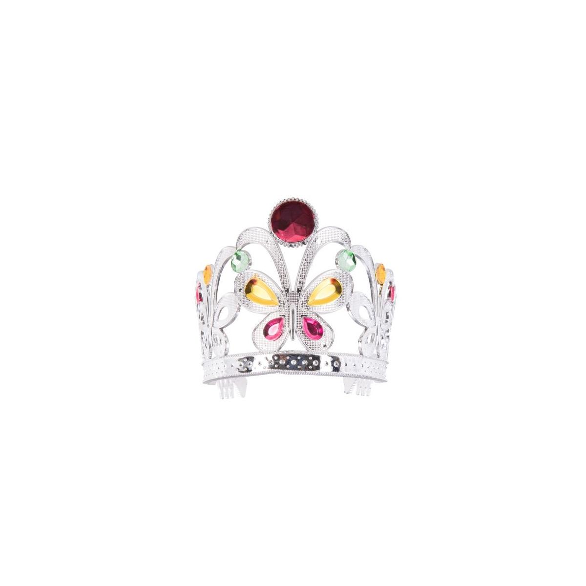 Corona argento farfalla pietre
