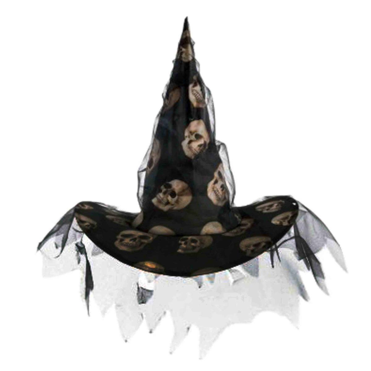 Cappello strega nero teschi