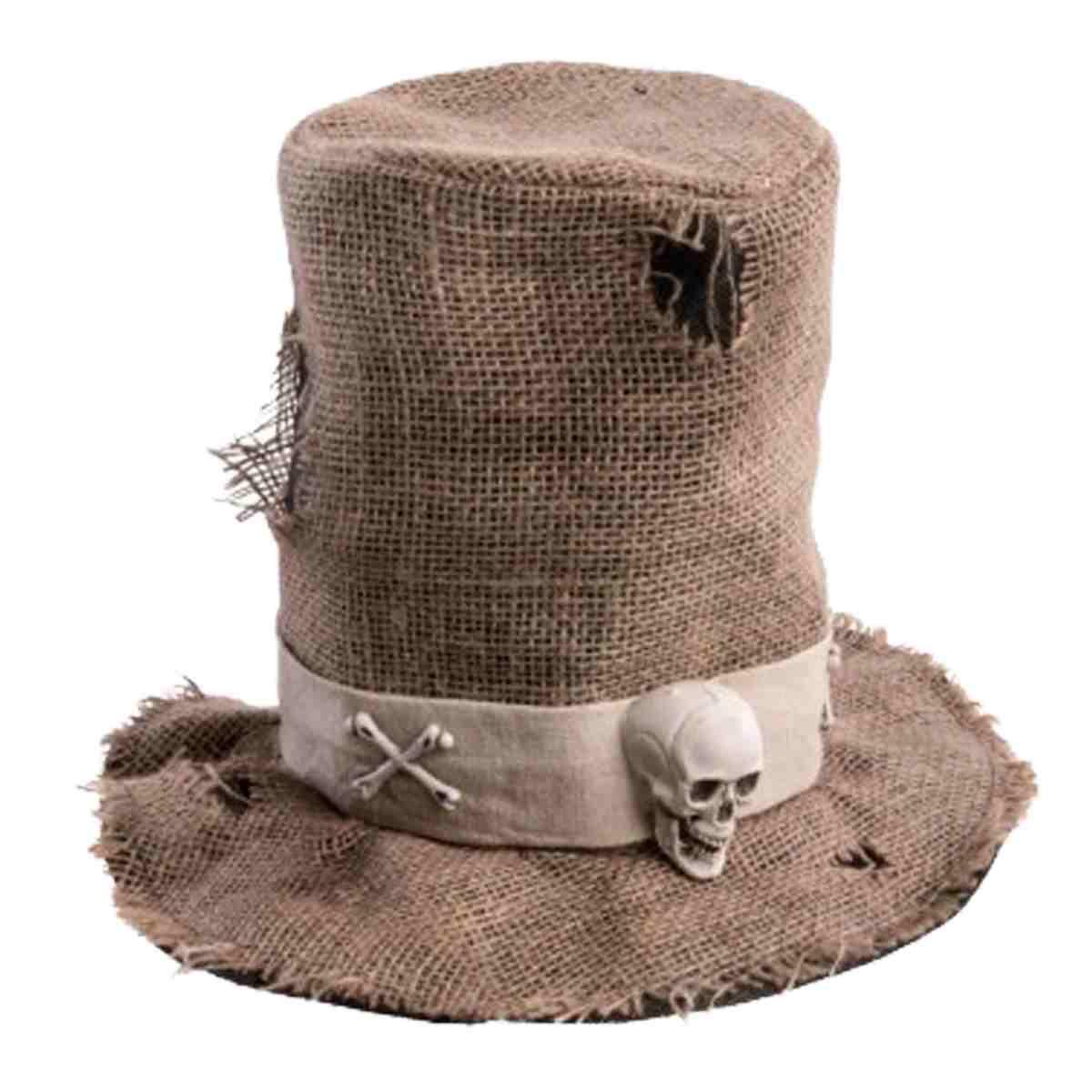 Cappello tuba juta fascia teschio
