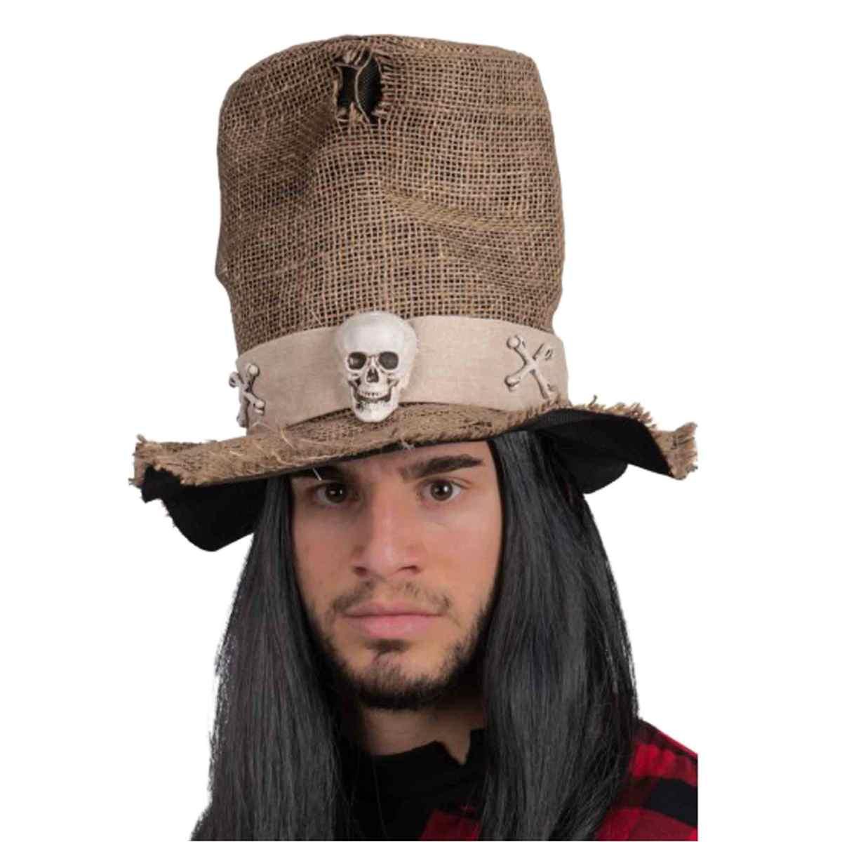 Cappello tuba juta fascia teschio