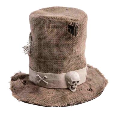 Cappello tuba juta fascia teschio