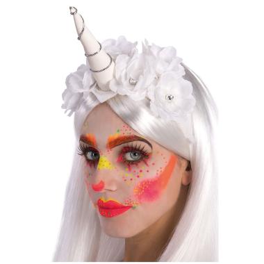 Copricapo unicorno bianco fiori