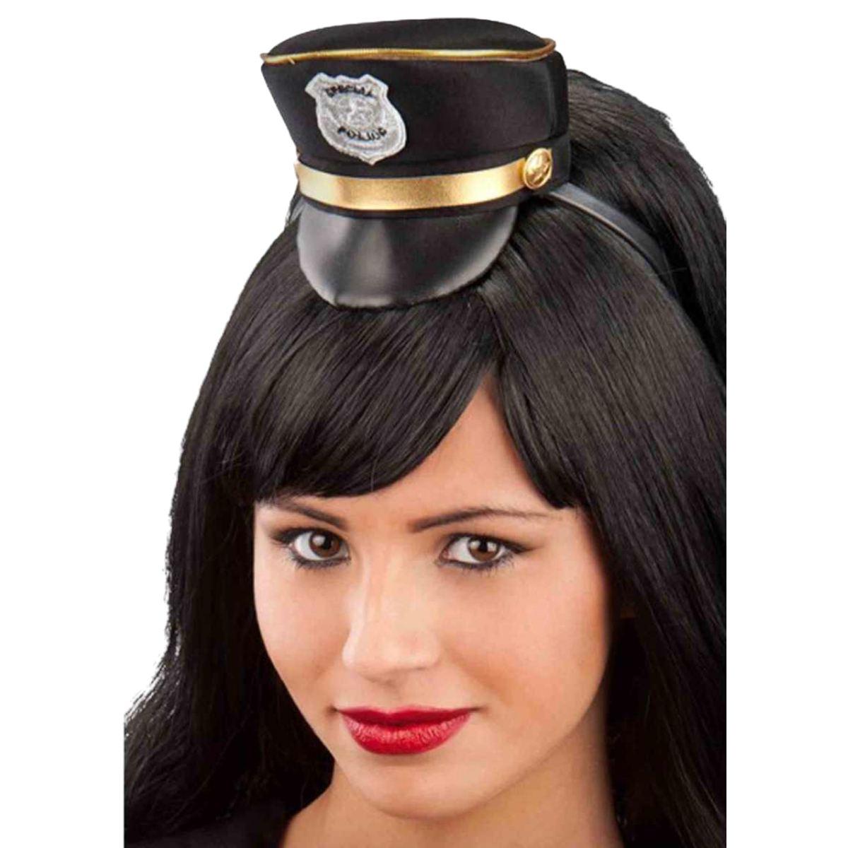 Cappello mini poliziotta nero