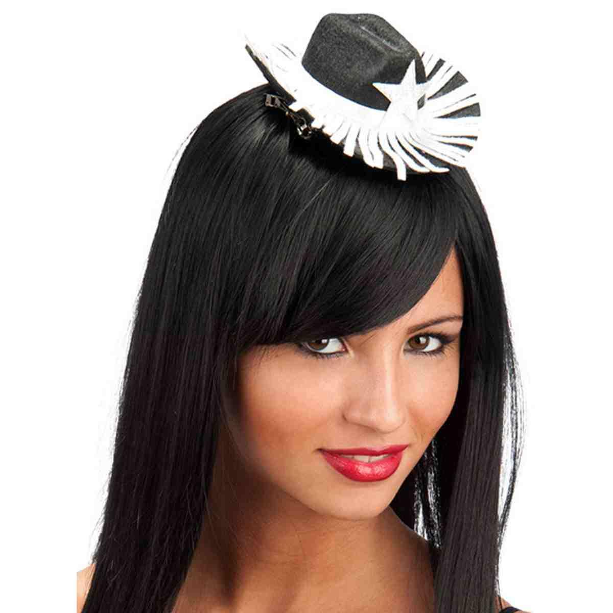 Cappello mini cowgirl nero