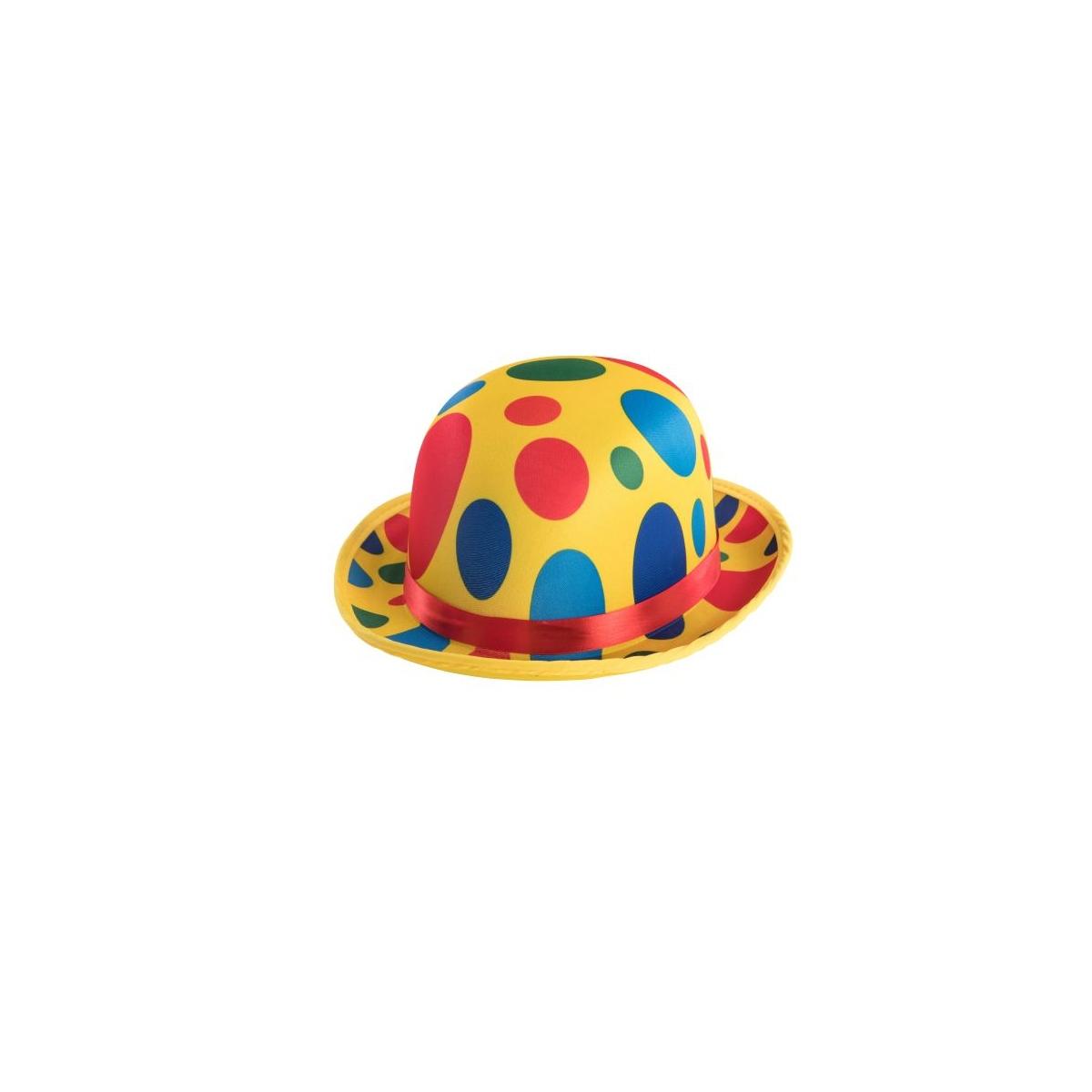 Cappello bombetta raso giallo pois modello a