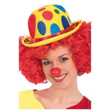 Cappello bombetta raso giallo pois modello a