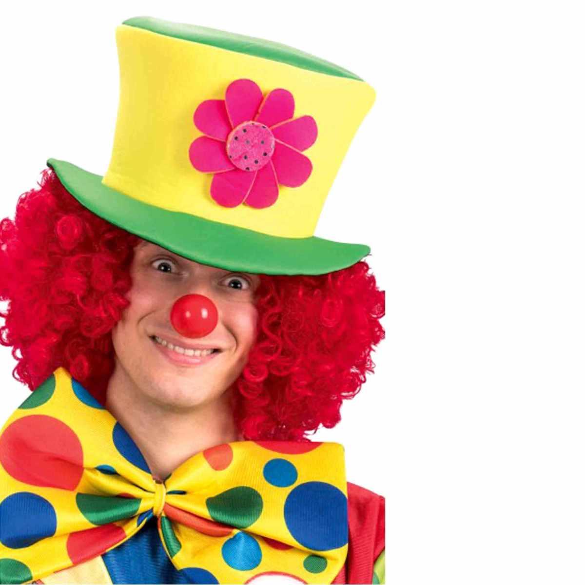 Cappello clown verde giallo fiore