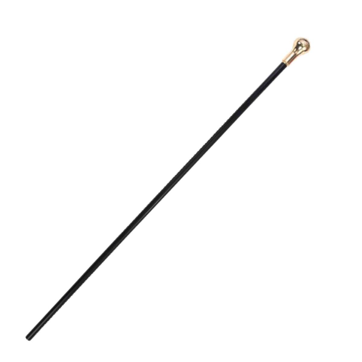 Bastone pvc nero pomello oro