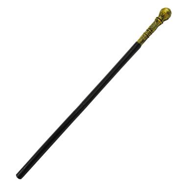 Bastone pvc nero pomello oro