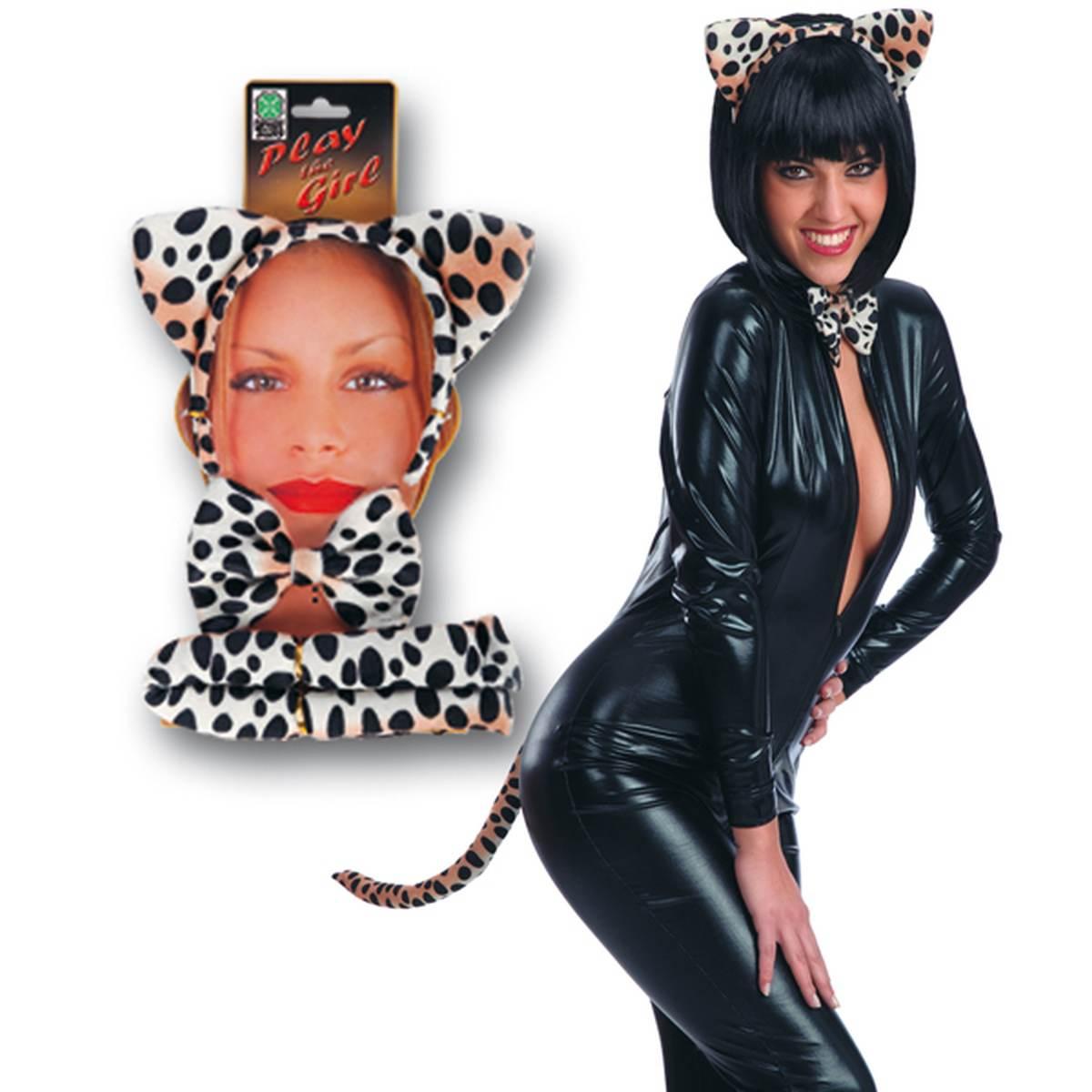 Leopardo cerchietto capelli coda papillon
