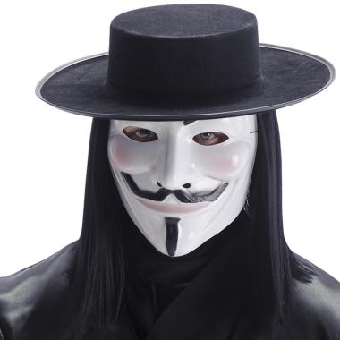 Maschera viso pvc vendicatore mr vendetta cappello capelli