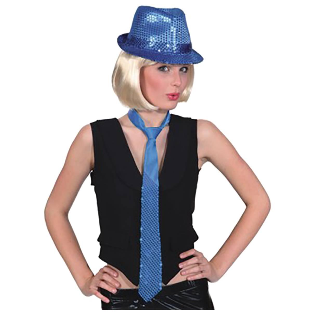 Cravatta paillettes blu