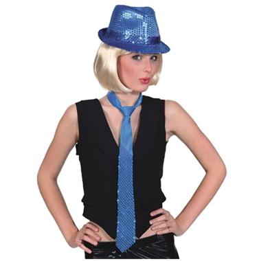 Cravatta paillettes blu