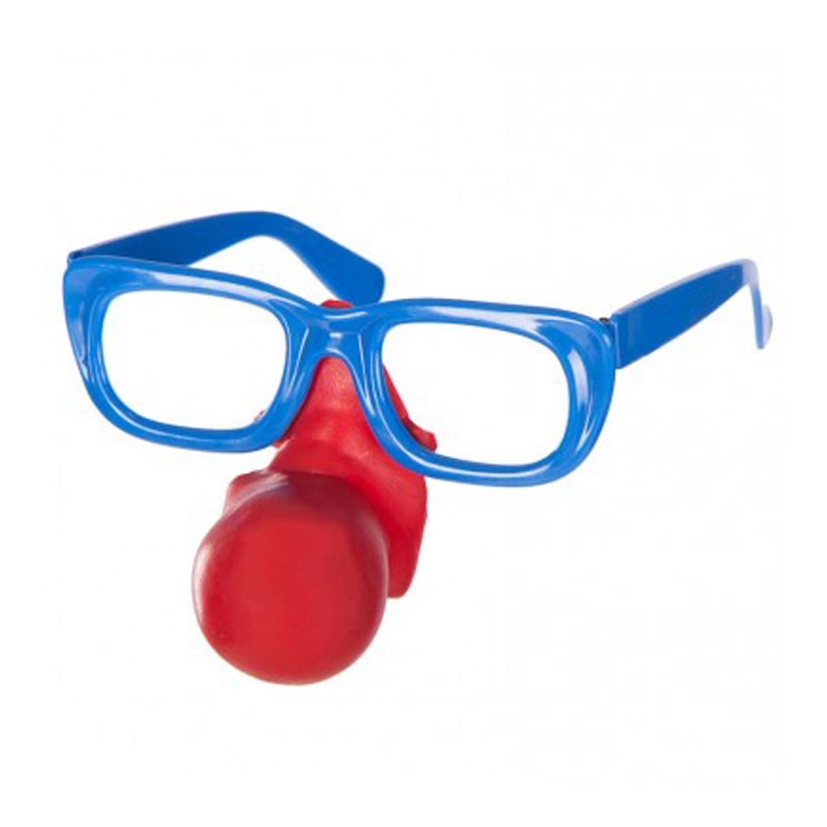 Occhiali clown naso rosso