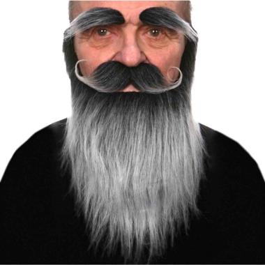 Barba baffi sopracciglia brizzolate