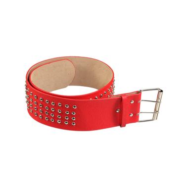 Cintura rossa borchie pelle