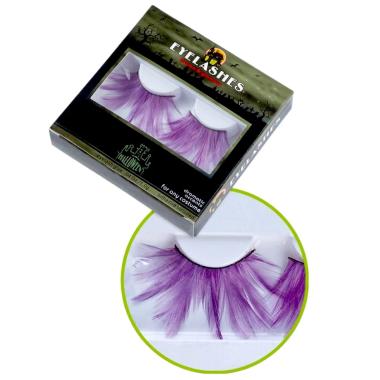 Trucco ciglia extra lunghe piume viola
