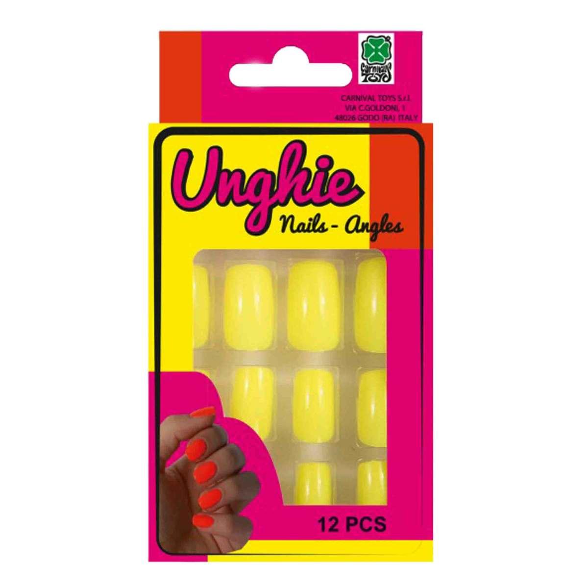 Unghie adesive giallo fluo