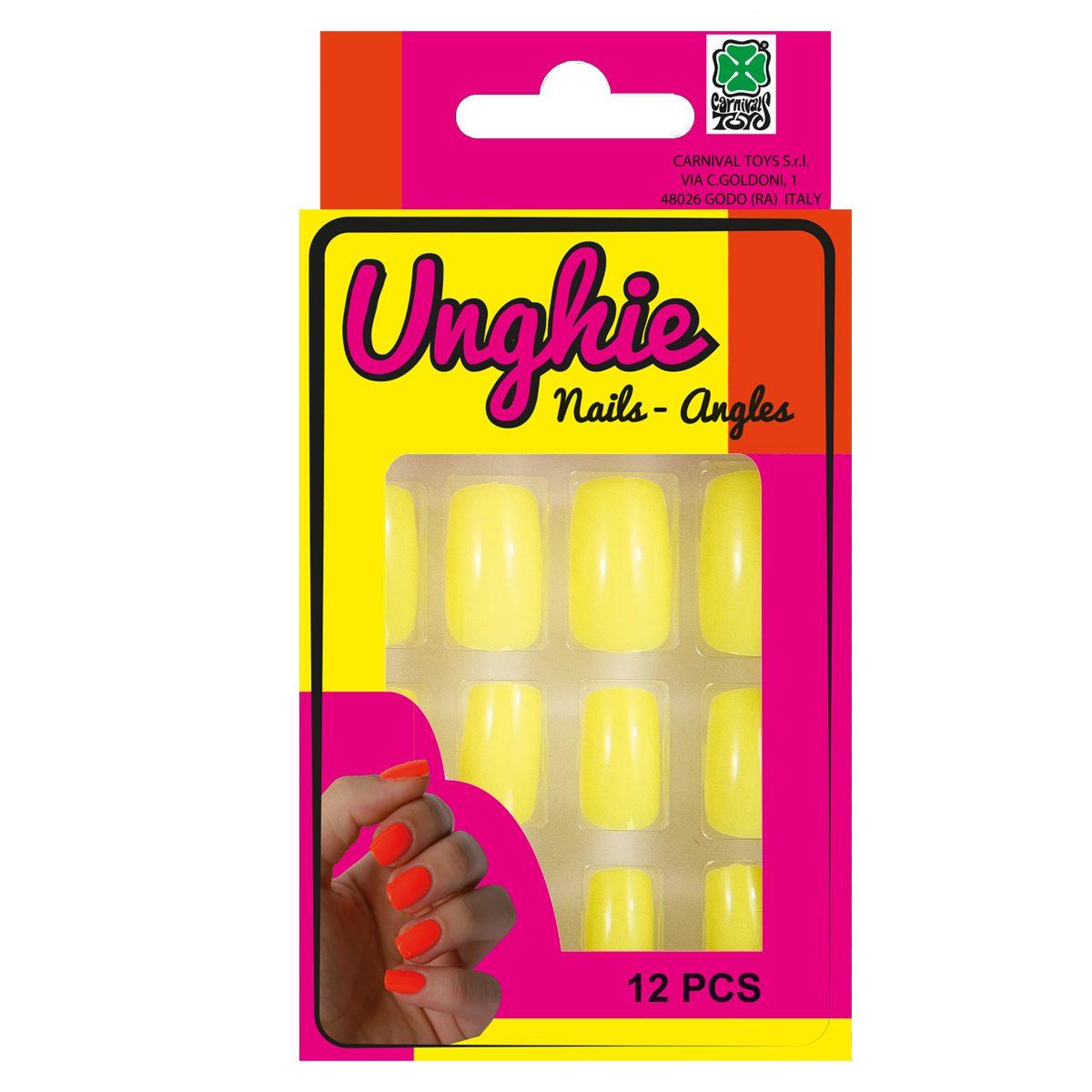 Unghie adesive giallo fluo