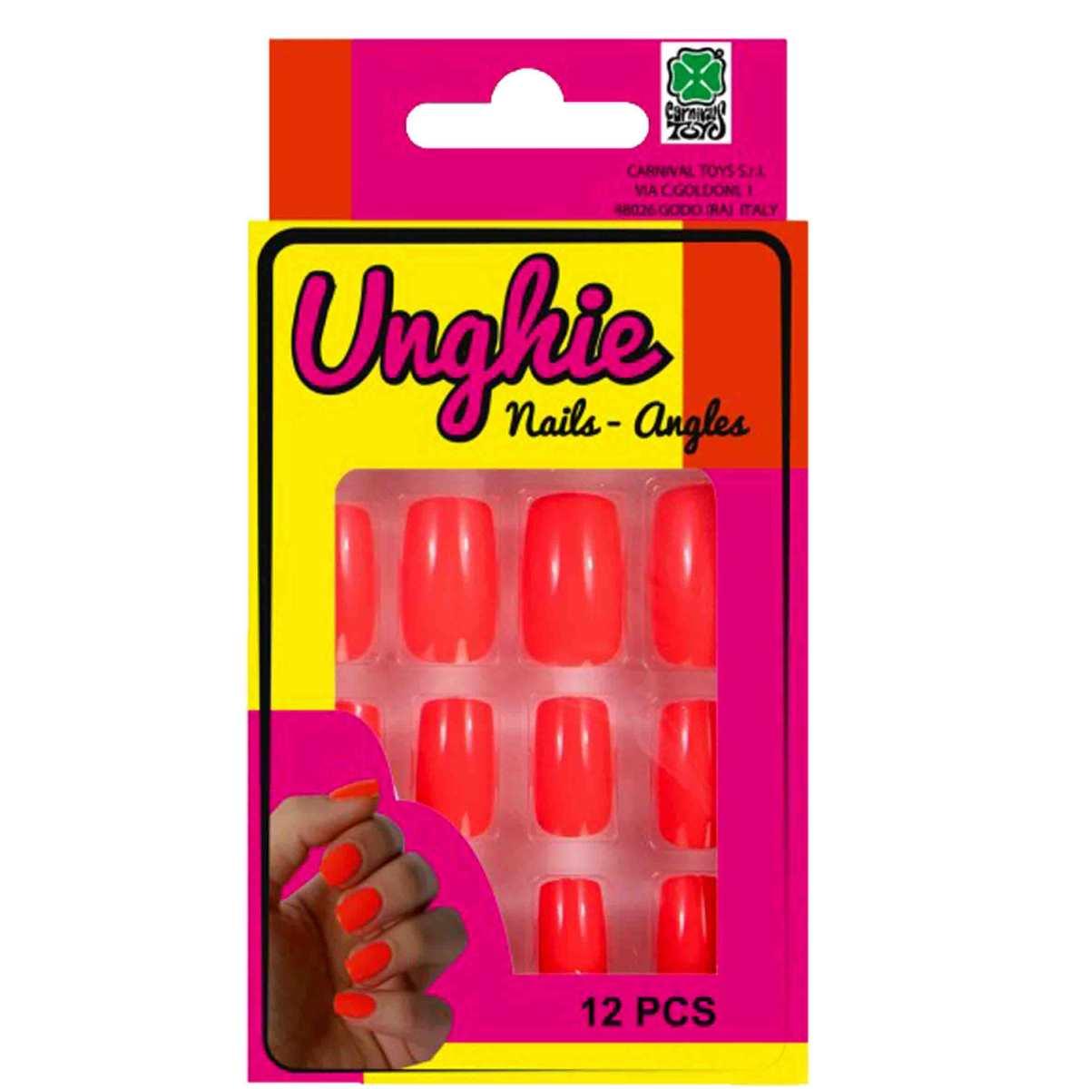 Unghie adesive arancione fluo