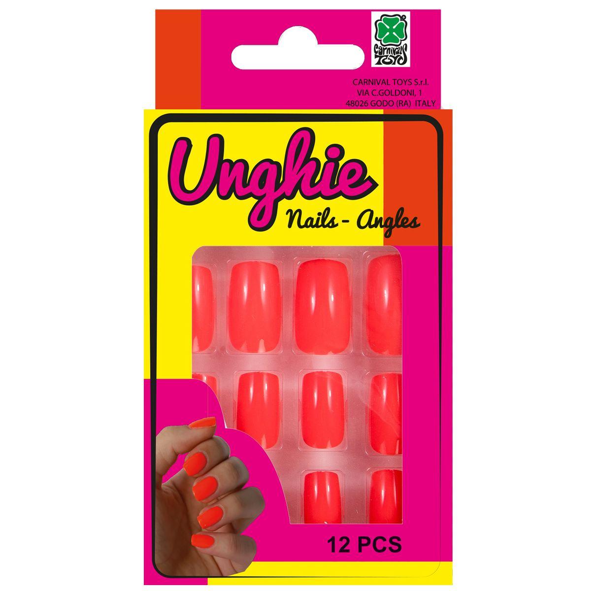 Unghie adesive arancione fluo
