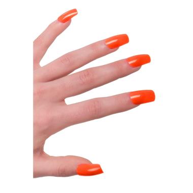 Unghie adesive arancione fluo