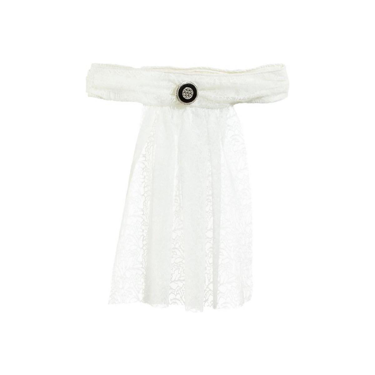 Jabot tessuto bianco