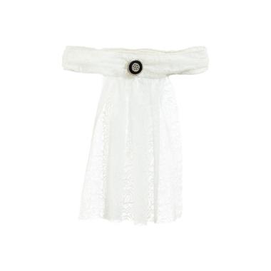 Jabot tessuto bianco