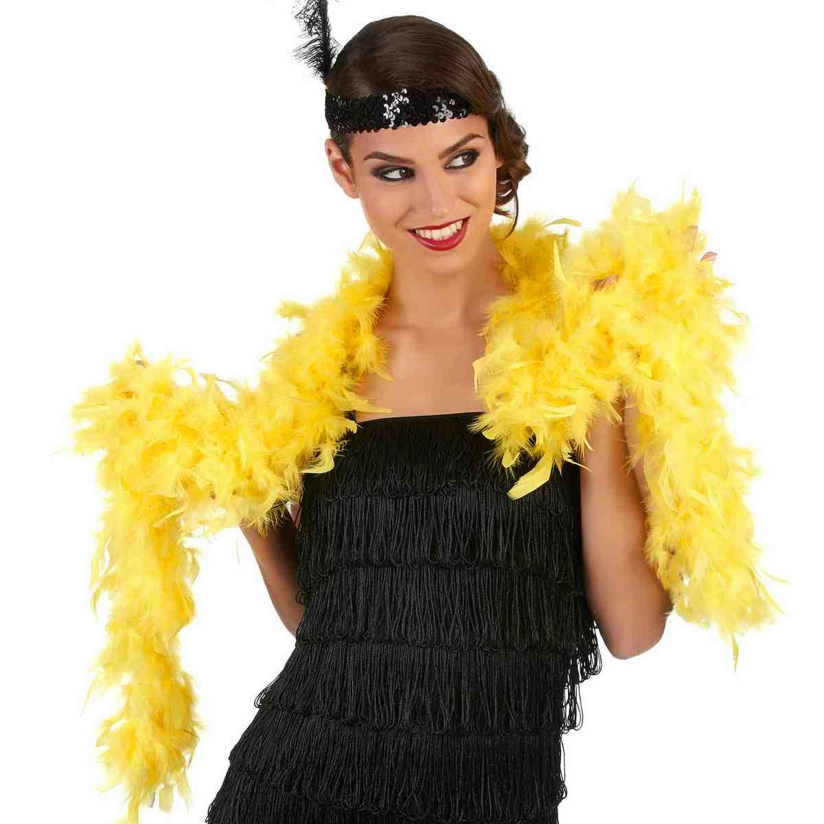 Boa di piume giallo fluo 40 gr