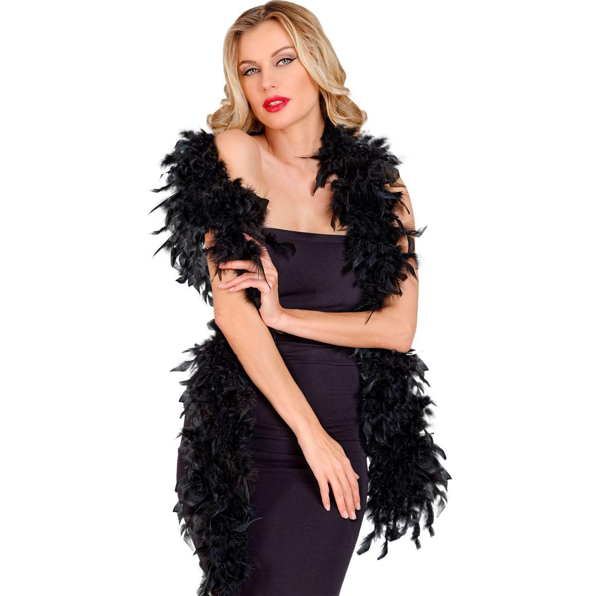 Boa di piume lusso nero 40 gr