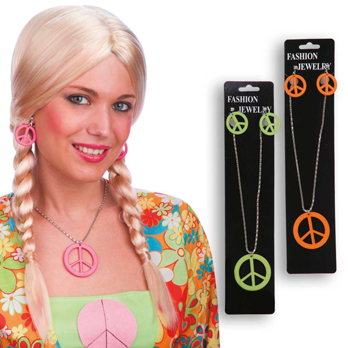 Collana orecchini peace and love