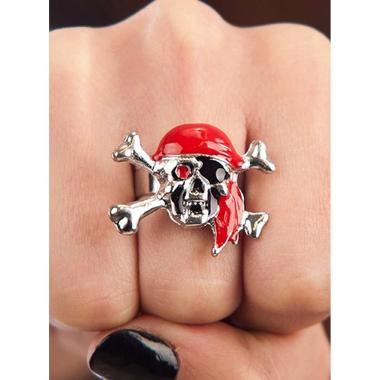 Anello pirata teschio metallo