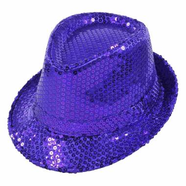 Cappello borsalino viola paillettes