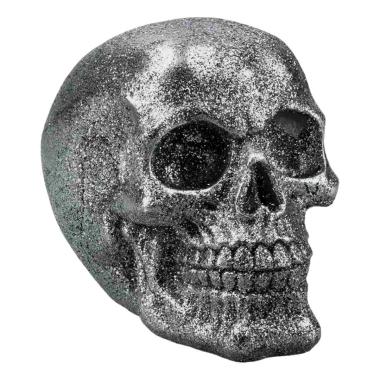 Teschio glitter argento