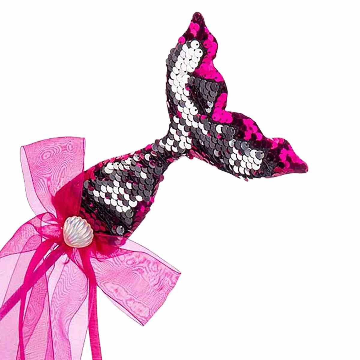 Bacchetta sirena paillettes rosa