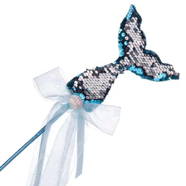 Bacchetta sirena paillettes azzurra