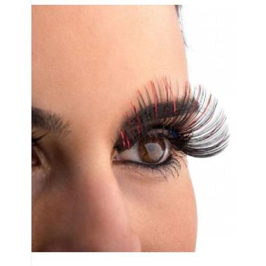 Trucco ciglia lunghe nere rosse