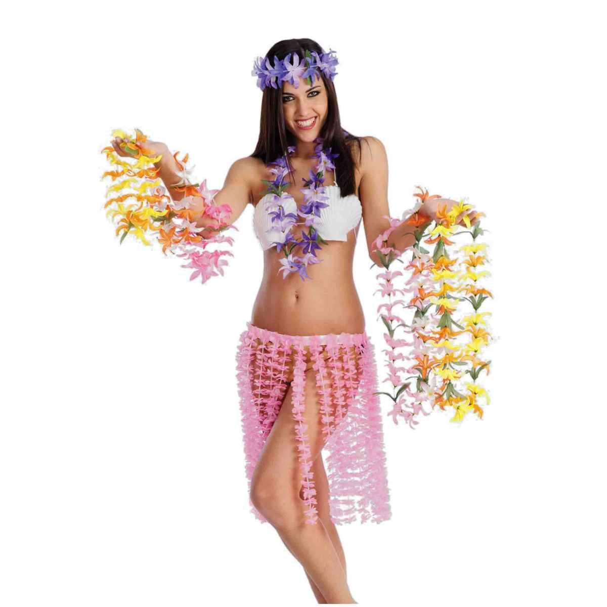 Gonna hawaii fiori rosa