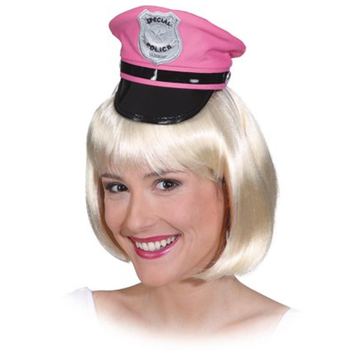 Cappello mini poliziotta rosa