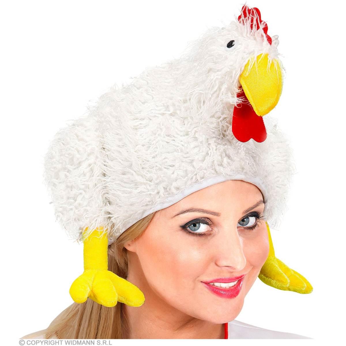 Cappello pollo peloso bianco