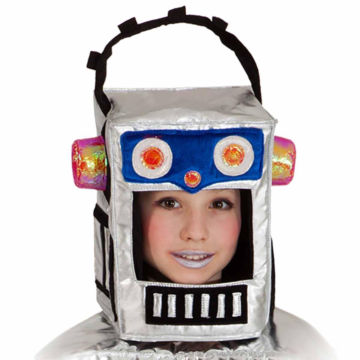Cappello robot argento laminato