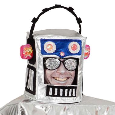 Cappello robot argento laminato