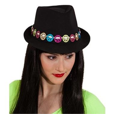 Cappello borsalino nero simboli pace