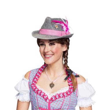 Cappello bavarese tirolese grigio rosa