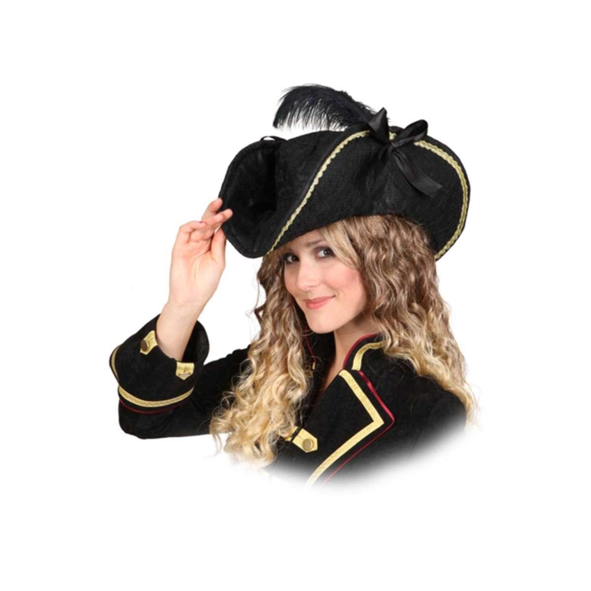 Cappello pirata tricorno nero