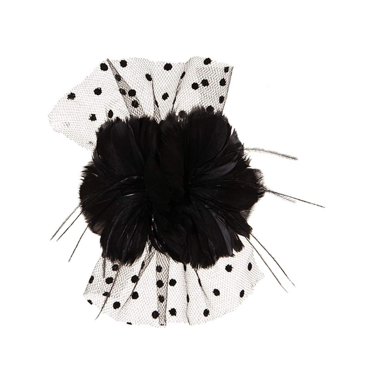 Spilla piume tulle