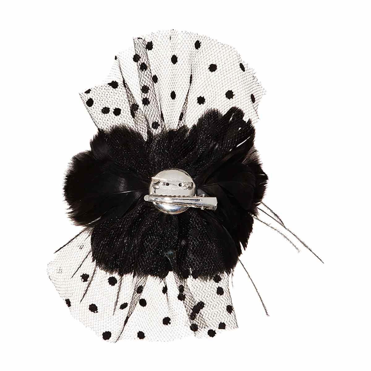 Spilla piume tulle
