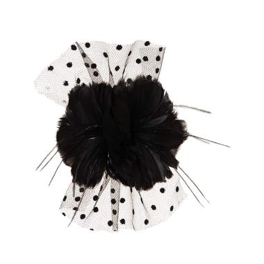 Spilla piume tulle